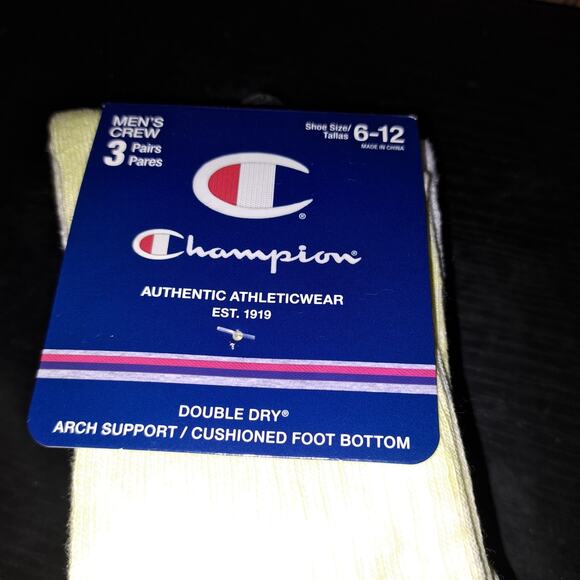 3 Pk Champion Cushioned Crew Socks Dry Mens Size 6-12 Tie Dye 3 Pairs Per Pk - Picture 3 of 5